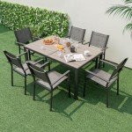 7-Piece Outdoor Dining Set with Stackable Chairs