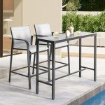 3-Piece Outdoor Bar Set with High Stools
