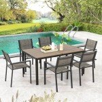 7-Piece Outdoor Dining Set with Stackable Chairs