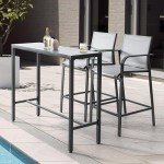3-Piece Outdoor Bar Set with High Stools