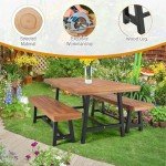 3-Piece Acacia Wood Patio Dining Set