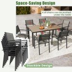 7-Piece Outdoor Dining Set with Stackable Chairs