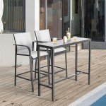 3-Piece Outdoor Bar Set with High Stools