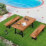 3-Piece Acacia Wood Patio Dining Set