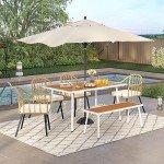 6-Piece Outdoor Rattan Patio Dining Set