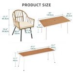 6-Piece Outdoor Rattan Patio Dining Set