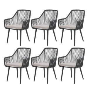 Set of 6 All-Weather Outdoor Dining Chairs