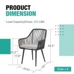 Set of 6 All-Weather Outdoor Dining Chairs