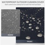 Waterproof 22" Outdoor Patio Chair Cushions - Set of 2