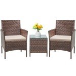 Flamaker 3-Piece All-Weather Rattan Patio Set