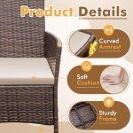 Flamaker 3-Piece All-Weather Rattan Patio Set