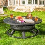 36" Round Fire Pit with Grill and Lid