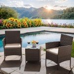Flamaker 3-Piece All-Weather Rattan Patio Set