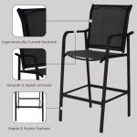 Sundale Set of 4 Black Metal Bar Stools