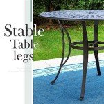 PHI VILLA 7-Piece Cast Aluminum Bar Dining Set