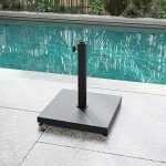 Heavy Duty Black Square Umbrella Stand - 42lbs