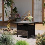 Brown Wicker Patio Umbrella Stand for Outdoor Use
