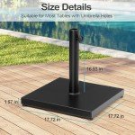 Heavy-Duty 40lb Patio Umbrella Base Stand