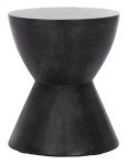 Athena Black Modern Concrete Round Accent Table