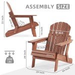 Oversized Wooden Folding Adirondack Patio Chair