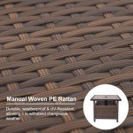 Brown Wicker Patio Umbrella Stand for Outdoor Use