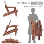 Oversized Wooden Folding Adirondack Patio Chair