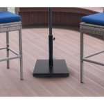 Heavy Duty Black Square Umbrella Stand - 42lbs