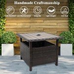 Brown Wicker Patio Umbrella Stand for Outdoor Use