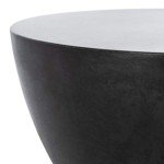 Athena Black Modern Concrete Round Accent Table