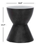 Athena Black Modern Concrete Round Accent Table