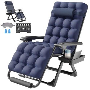 ZENPETIO 26" Zero Gravity Lounge Chair with Cushion