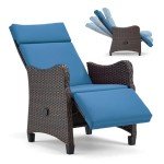 Navy Blue Outdoor Recliner Chair for Patio