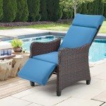 Navy Blue Outdoor Recliner Chair for Patio