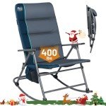 Oversized Padded Folding Rocking Camping Chair