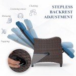 Navy Blue Outdoor Recliner Chair for Patio