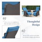 Navy Blue Outdoor Recliner Chair for Patio