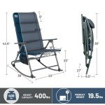 Oversized Padded Folding Rocking Camping Chair