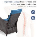 Navy Blue Outdoor Recliner Chair for Patio