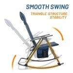 Oversized Padded Folding Rocking Camping Chair