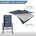 Oversized Padded Folding Rocking Camping Chair