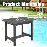 Y&M Waterproof Adirondack Outdoor Side Table - Dark Grey