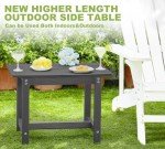 Y&M Waterproof Adirondack Outdoor Side Table - Dark Grey
