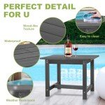 Y&M Waterproof Adirondack Outdoor Side Table - Dark Grey