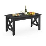 LUE BONA Rectangle Outdoor Coffee Table - Black