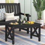 LUE BONA Rectangle Outdoor Coffee Table - Black