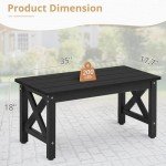 LUE BONA Rectangle Outdoor Coffee Table - Black