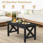 LUE BONA Rectangle Outdoor Coffee Table - Black