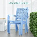 Sky Blue 3-Piece Outdoor Bistro Set with Chairs