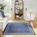 Nourison Essentials Navy/Ivory 5' x 7' Area Rug