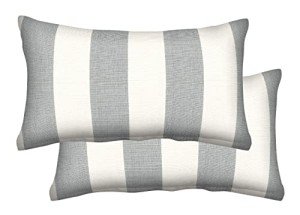 Honeycomb Outdoor Lumbar Pillow Set in Stone Grey